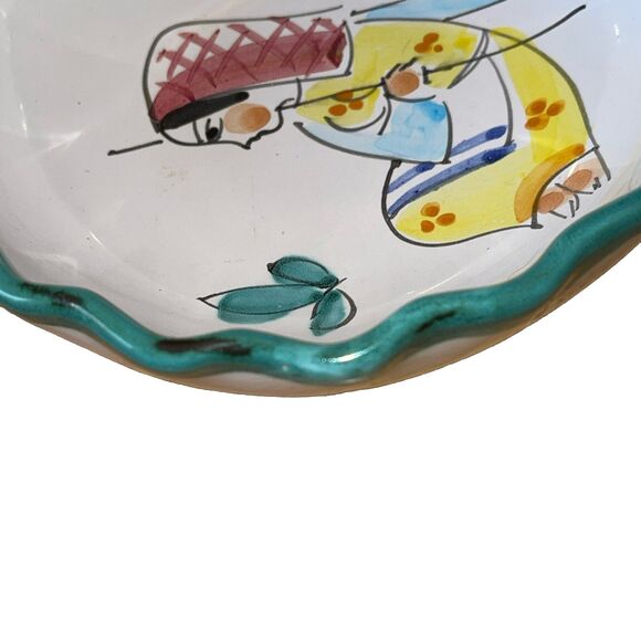 Italian Cerma Vietri 6” Bowls & 8”Plates Made In Italy  Italian Cerma Vietri (2 each) 6”Bowls 8”Plates Italy Handpainted Handmade